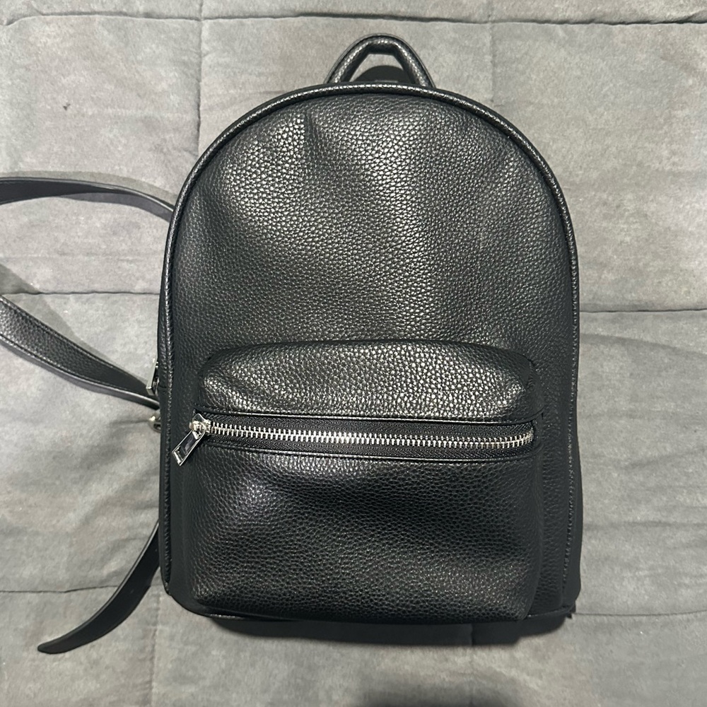 Forever 21 Black Faux Leather Mini Backpack
